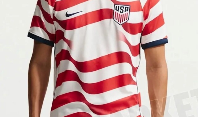 kaiyun-美国队世界杯球衣曝光：主场红白波浪，客场深蓝+五角星暗纹
